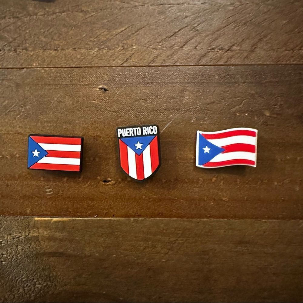 3 Piece Puerto Rico Flags‎ Crocs Charms
